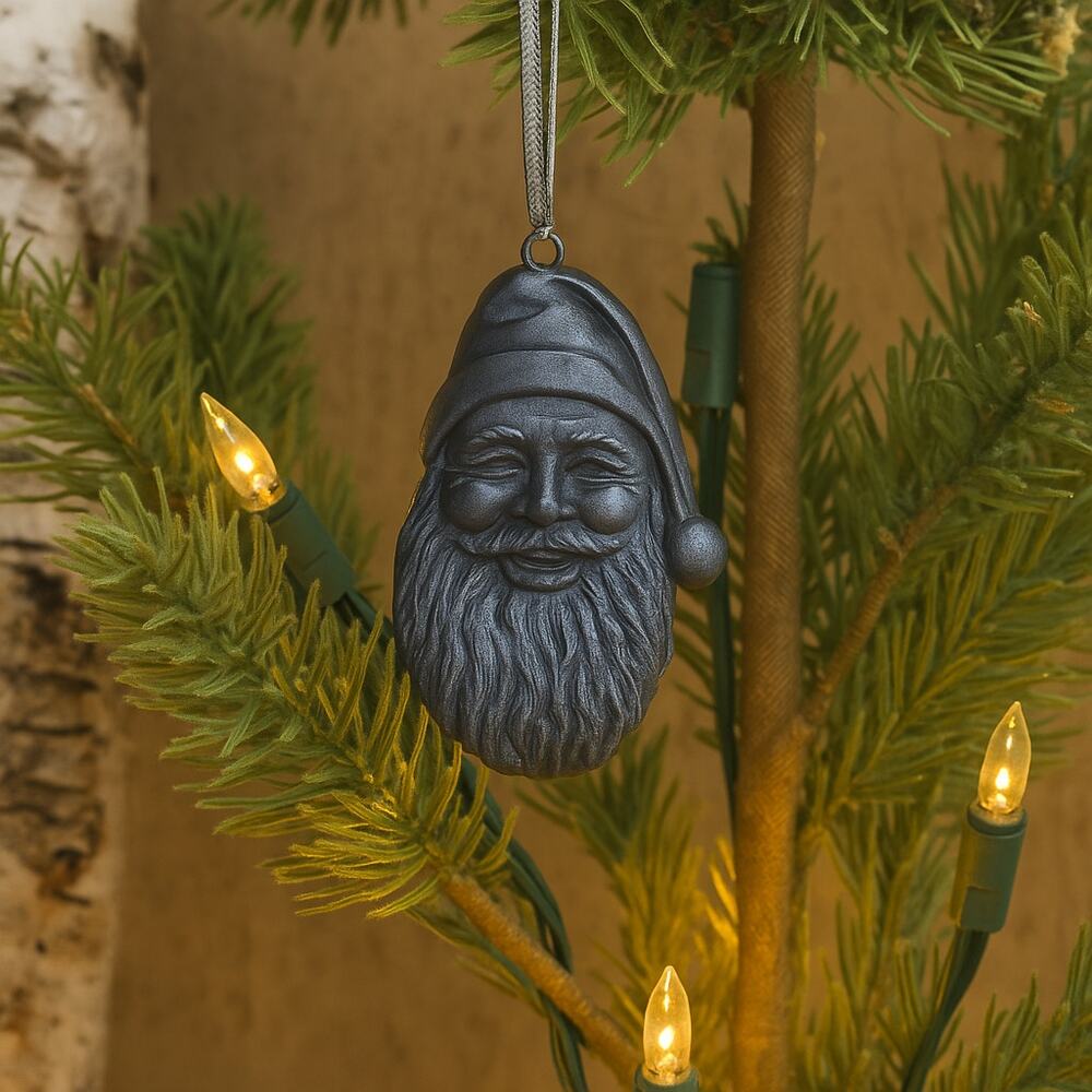 Pewter Santa head ornament